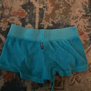 Medium hard tail shorts in cyan/blue color